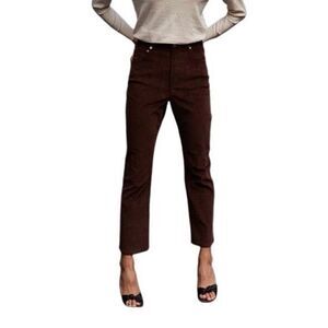 Thakoon size 2 High Rise Corduroy Pant Chocolate Brown Straight Leg Chic Capsule
